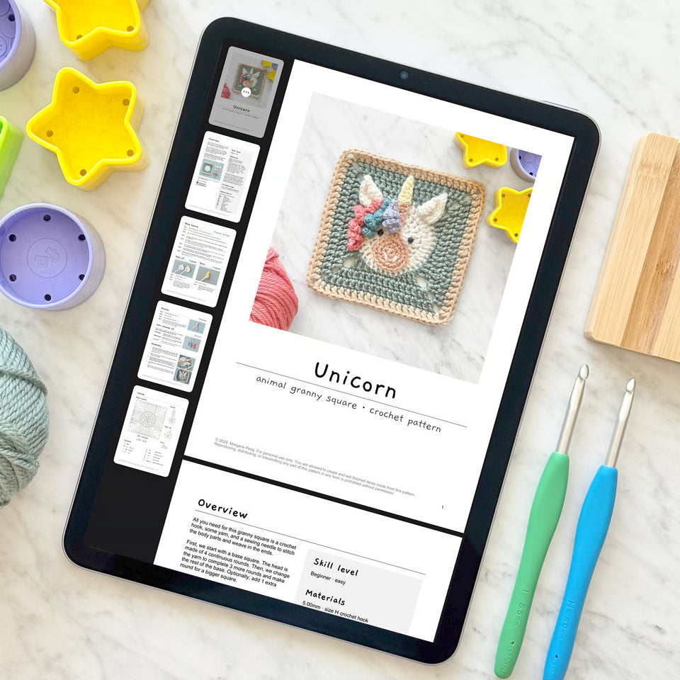 Unicorn Granny Square Pattern (incl. video)